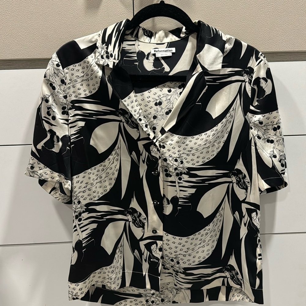 Reformation silk button down